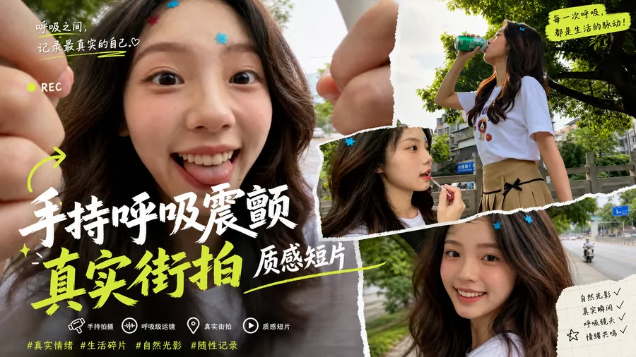 手持呼吸震颤·真实街拍质感短片